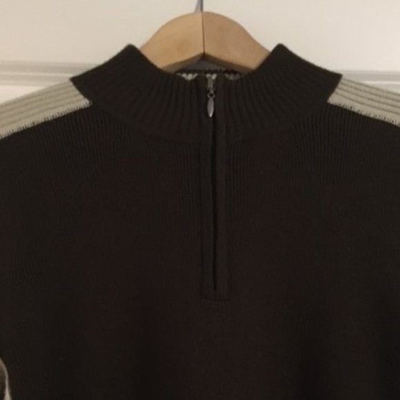 Y2K Lole Wool Blend Two Tone Preppy Mock Neck Sweater - Picture 5 of 10